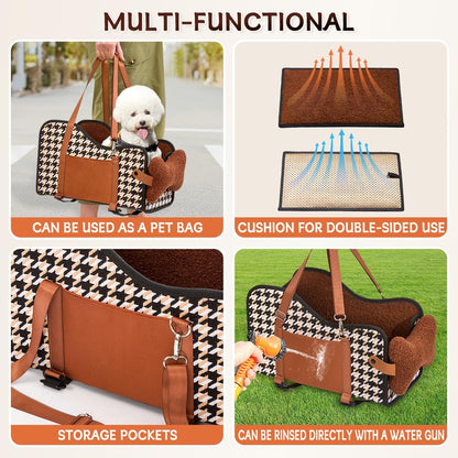 Center Console Dog Car Seat,Pet Puppy Car Seat,Middle Console Dog Armrest Booster Seat for Small Dogs