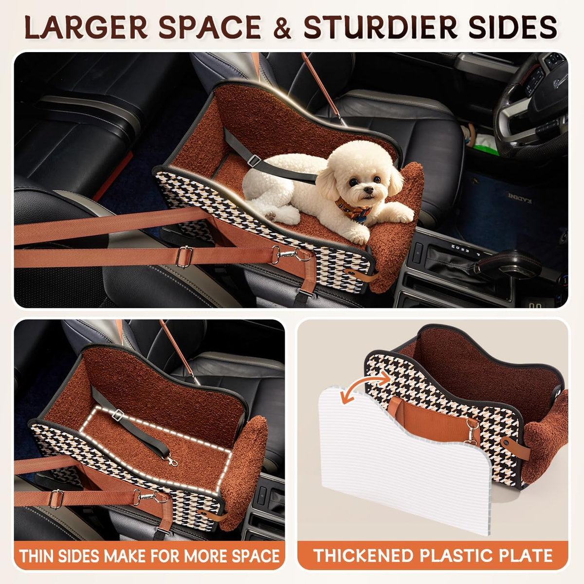 Center Console Dog Car Seat,Pet Puppy Car Seat,Middle Console Dog Armrest Booster Seat for Small Dogs