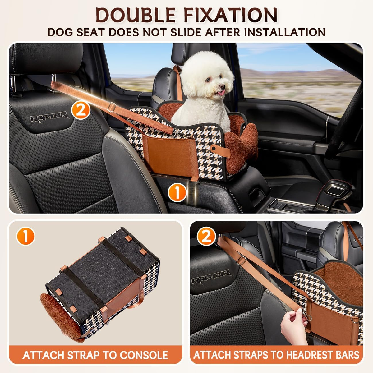 Center Console Dog Car Seat,Pet Puppy Car Seat,Middle Console Dog Armrest Booster Seat for Small Dogs