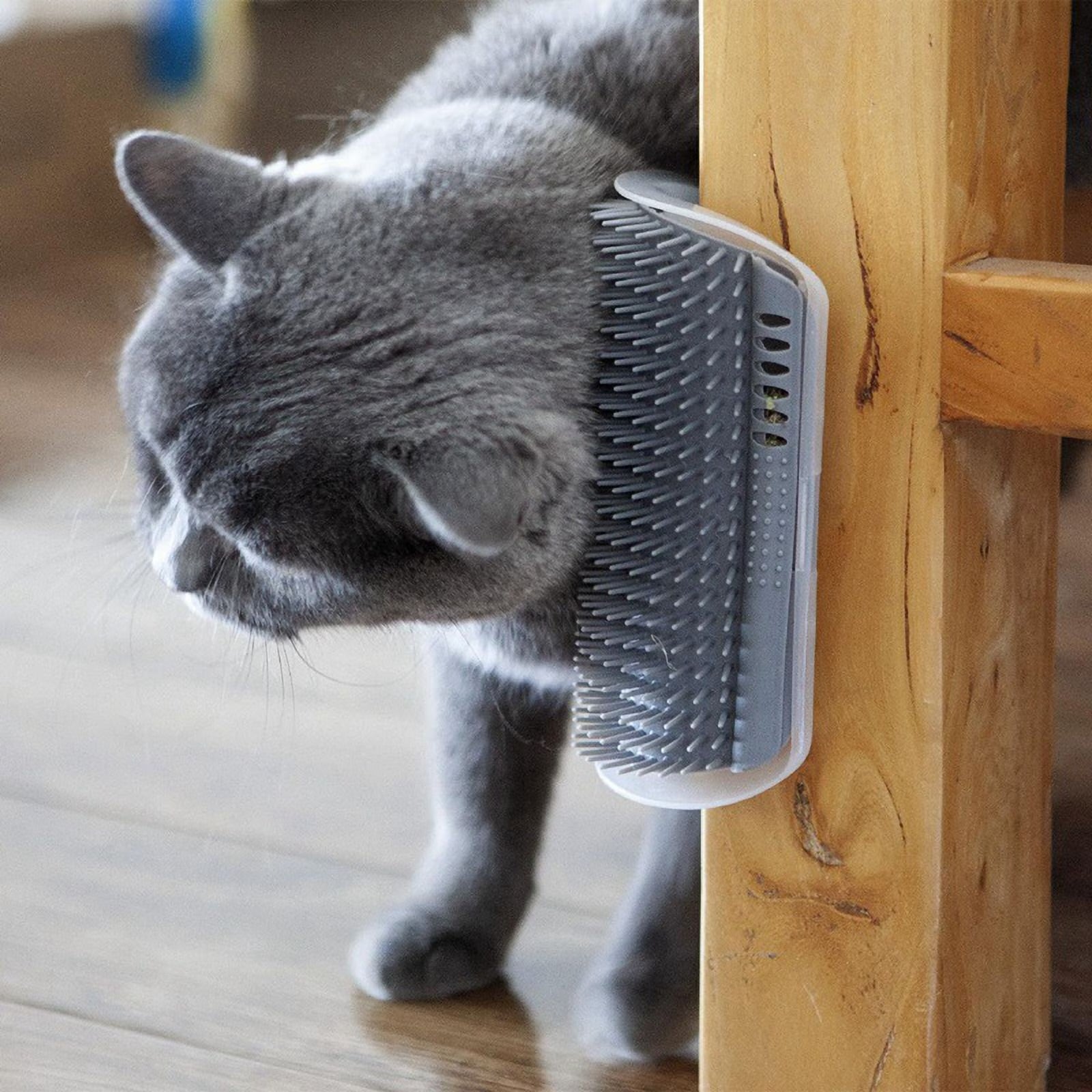Self-Grooming Cat Corner Brush – Wall Mounted Massage & Shedding Comb