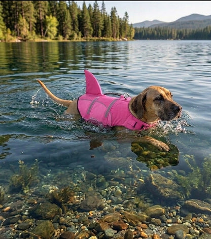 Shark Fin Ripstop Dog Life Jacket with Rescue Handle